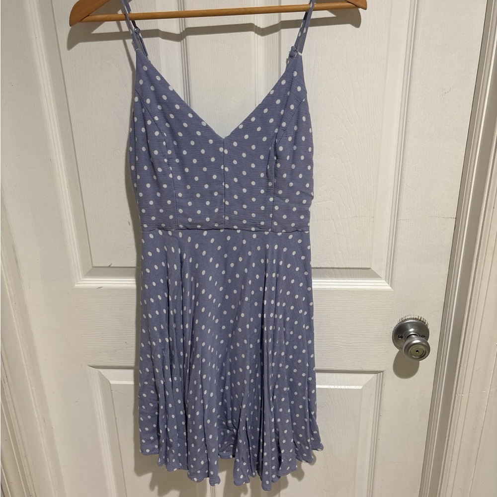 Aqua Lavender Polka Dot Dress